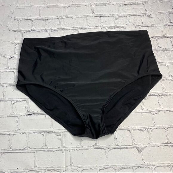 Seekers Contour Black High Waist Plus‎ Swim Bottom - Picture 1 of 7